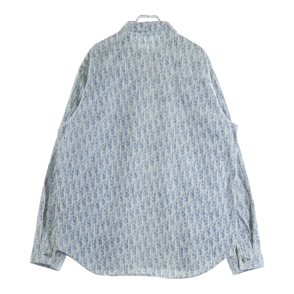 DIOR(ディオール) 20AW オブリーク総柄デニム 長袖シャツ インディゴ 013D585BY989