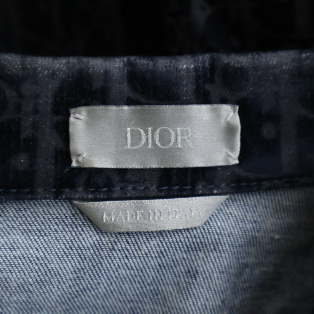 DIOR(ディオール) オブリーク ベロアシャツジャケット ネイビー 033D490M321X