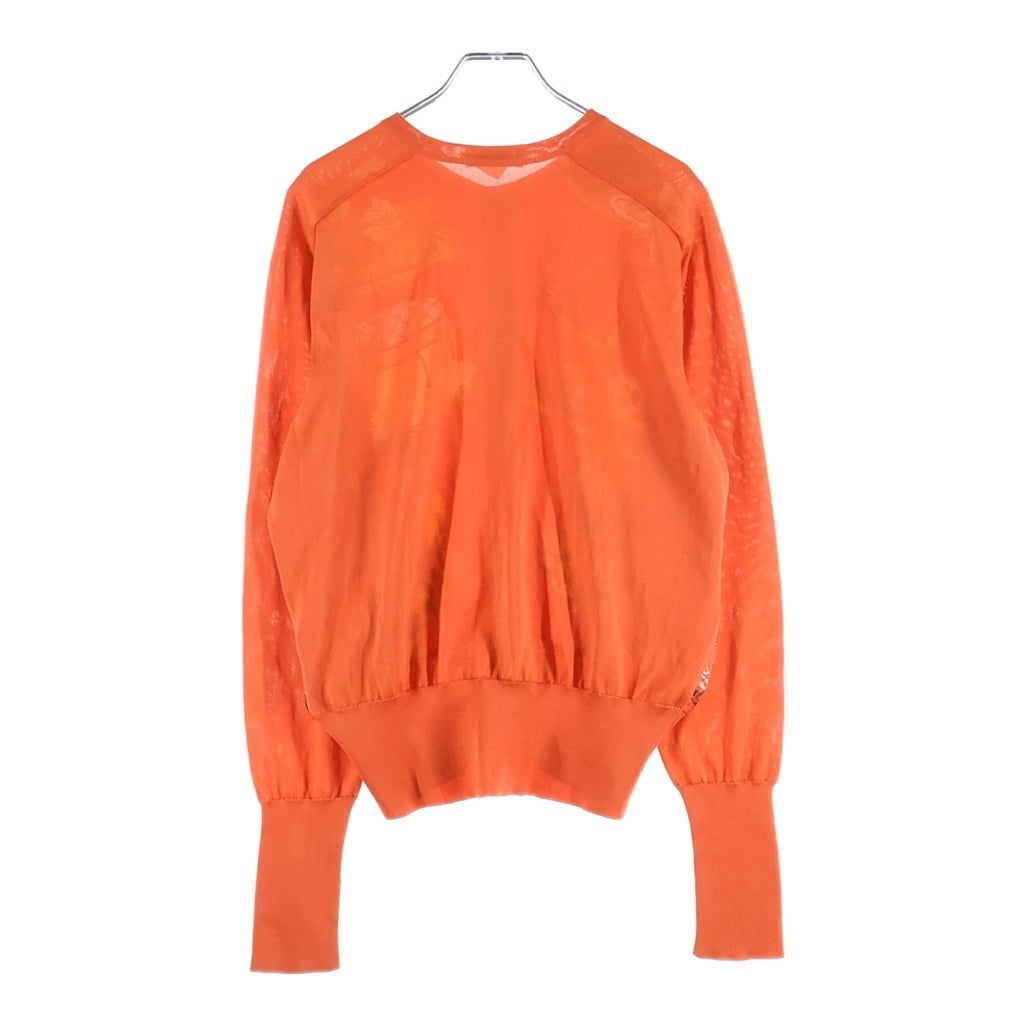 HERMES(エルメス) シルク スカーフカーディガン オレンジ レディース