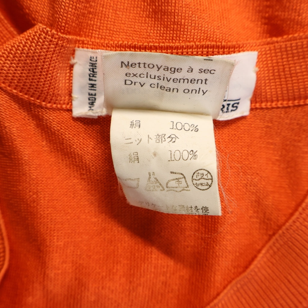 HERMES(エルメス) シルク スカーフカーディガン オレンジ レディース