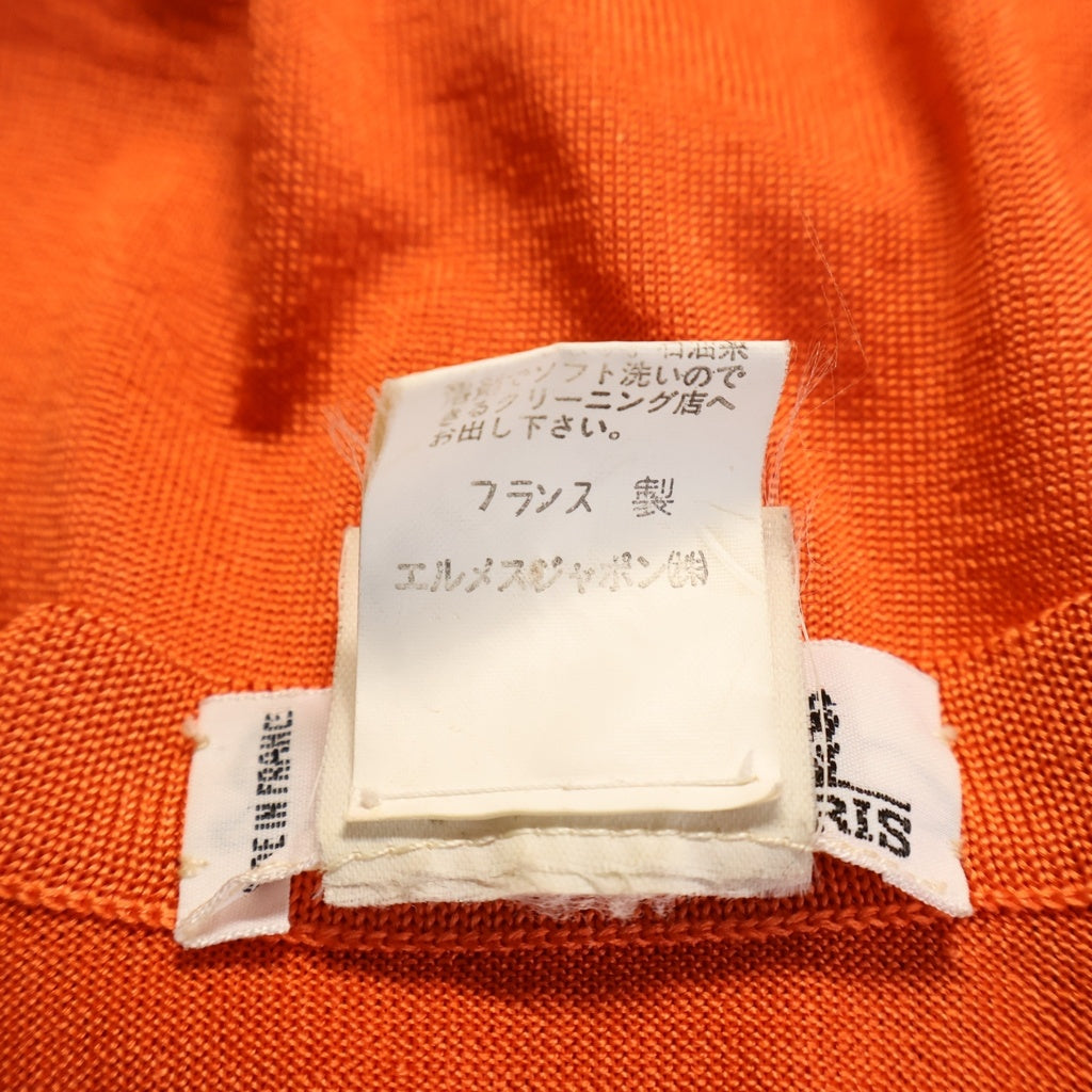 HERMES(エルメス) シルク スカーフカーディガン オレンジ レディース
