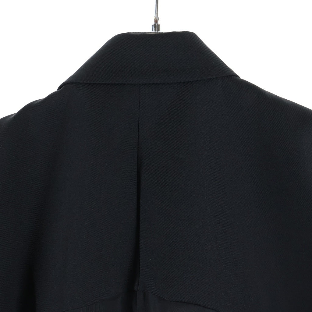 NO BRAND(ノーブランド) FETICO フェティコ シアー切り替えピークドラペルダブルブレストジャケット FTC222-0202 ブラック レディース