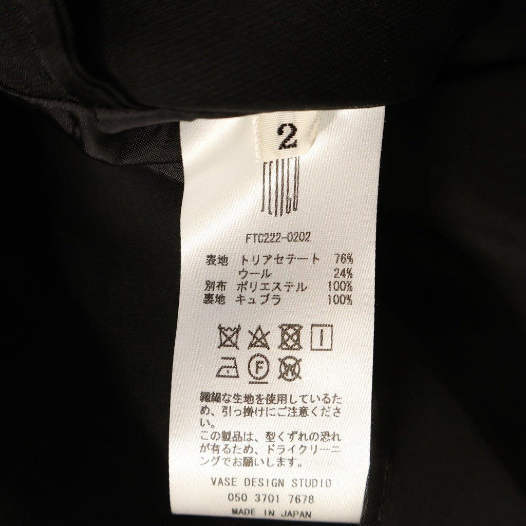 NO BRAND(ノーブランド) FETICO フェティコ シアー切り替えピークドラペルダブルブレストジャケット FTC222-0202 ブラック レディース