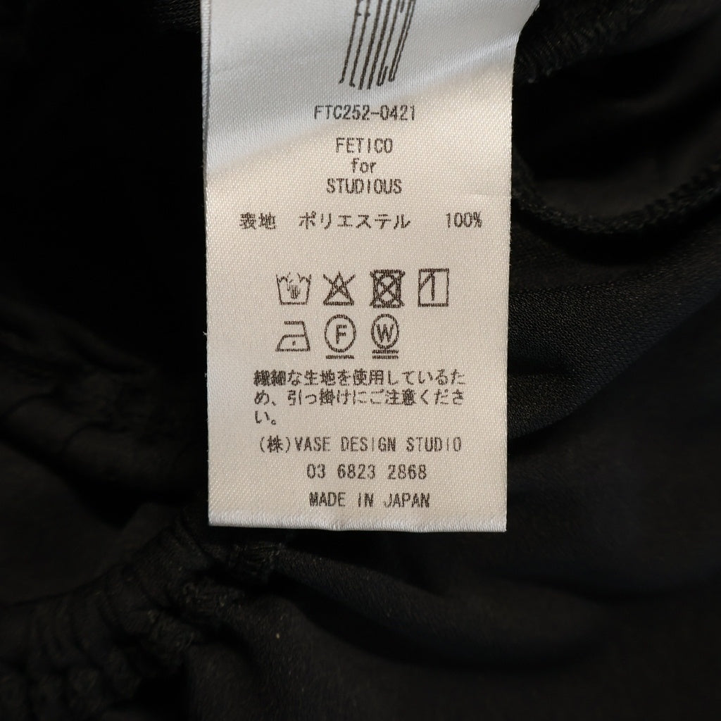 NO BRAND(ノーブランド) FETICO フェティコ ×STUDIOUS サークルカット半袖Tシャツ ブラウス ブラック レディース FTC252-0421