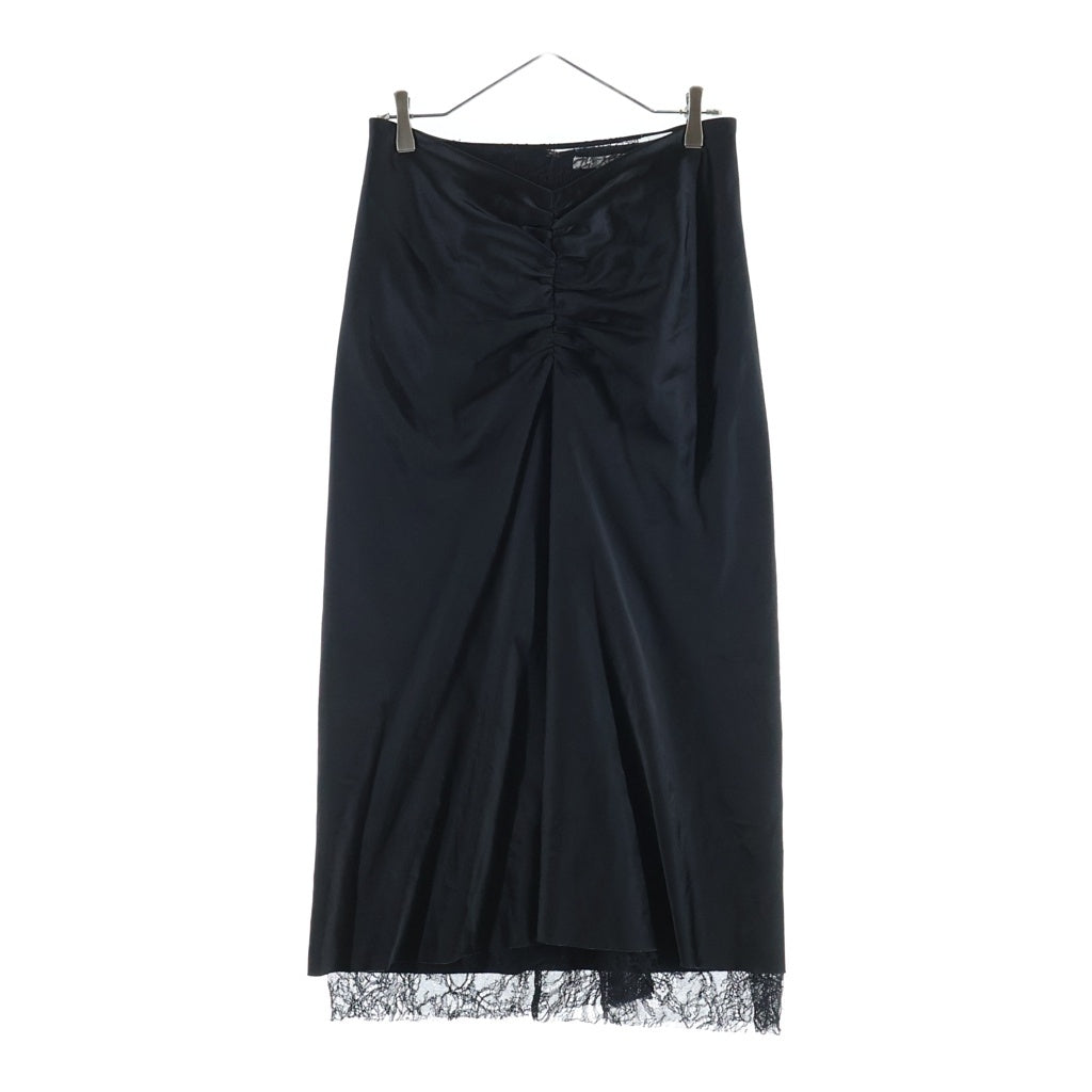 NO BRAND(ノーブランド) KANAKOSAKAI カナコサカイ SATIN MIDI SKIRT サテンミディスカート ブラック KS2402071 レディース
