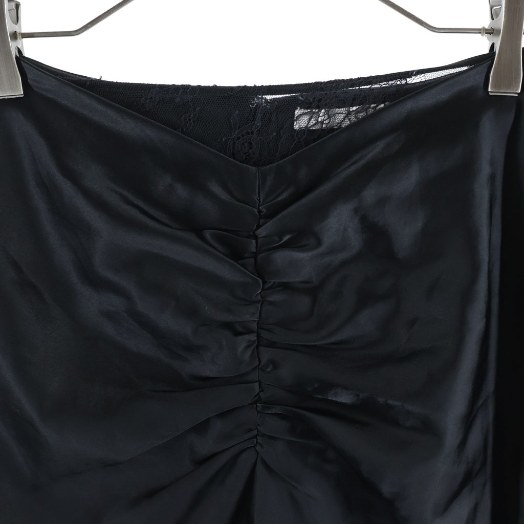 NO BRAND(ノーブランド) KANAKOSAKAI カナコサカイ SATIN MIDI SKIRT サテンミディスカート ブラック KS2402071 レディース