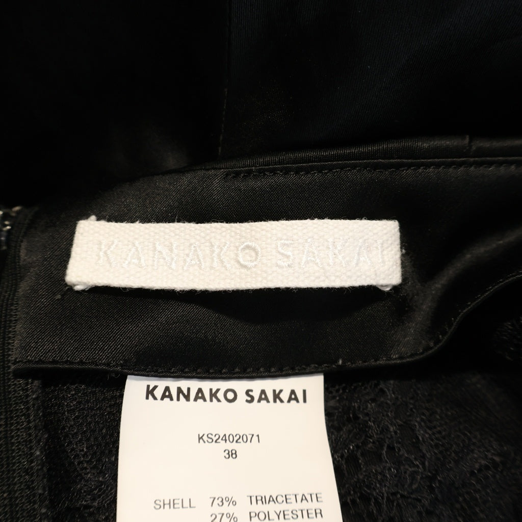 NO BRAND(ノーブランド) KANAKOSAKAI カナコサカイ SATIN MIDI SKIRT サテンミディスカート ブラック KS2402071 レディース