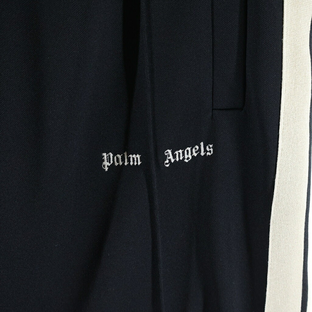 Palm Angels(パームエンジェルス) 24SS CLASSIC LOGO TRACK PANTS クラシック ロゴ エンブロイダリー サイドジップ トラックパンツ ブラック PMCJ020P24FAB003