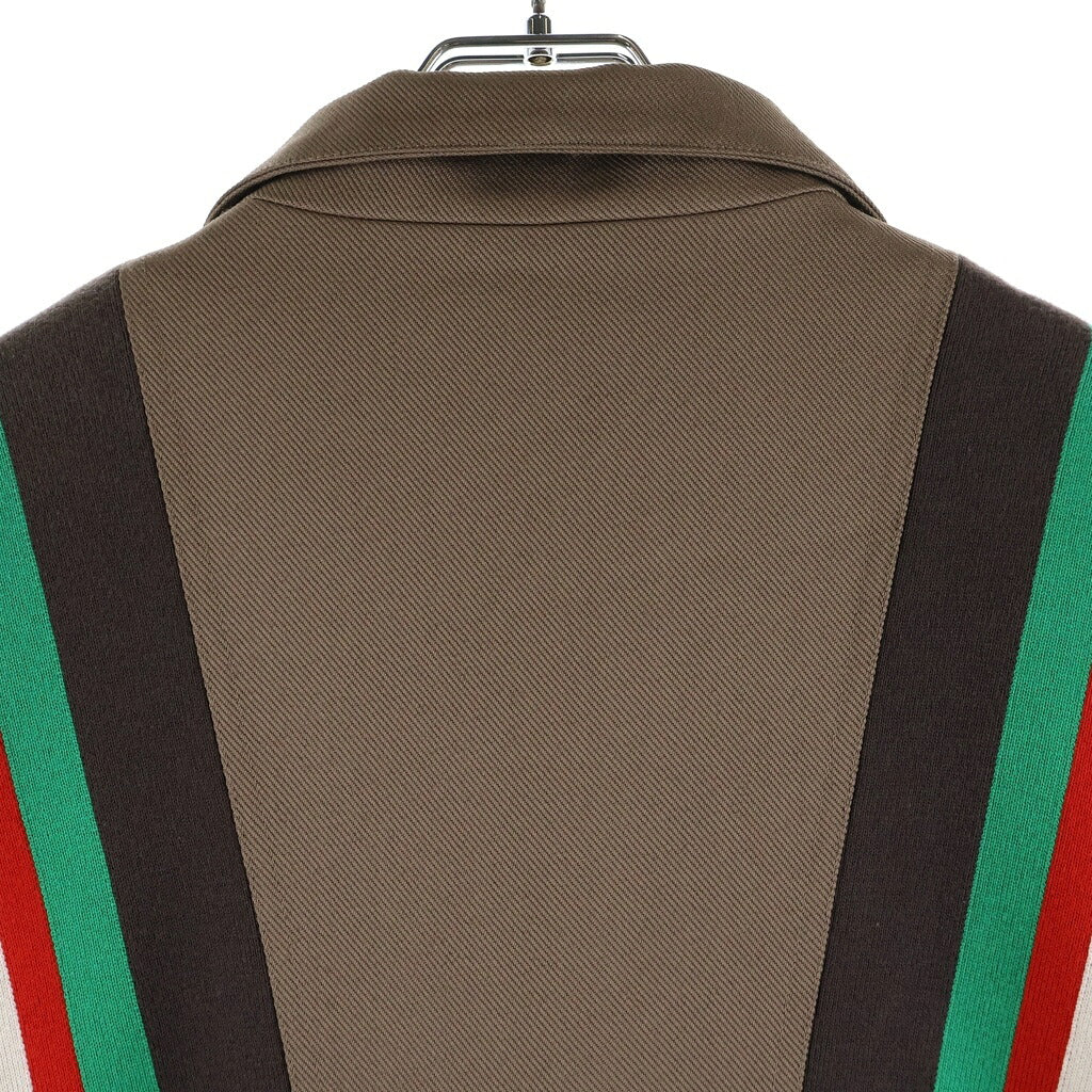 GUCCI(グッチ) 20SS シェリーライン ドリルジップアップ ブルゾン ジャケット ネイビー/ブラウン 614483 Z4203