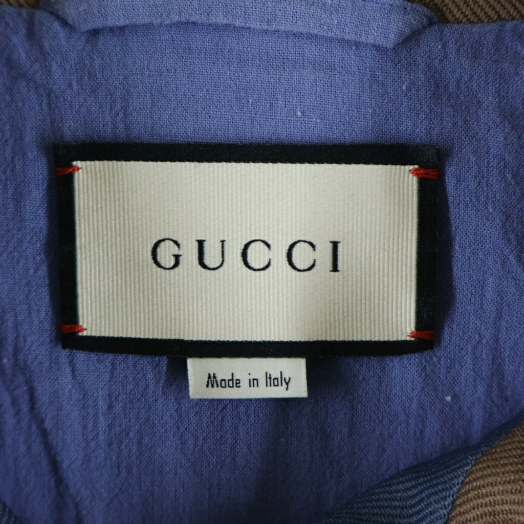 GUCCI(グッチ) 20SS シェリーライン ドリルジップアップ ブルゾン ジャケット ネイビー/ブラウン 614483 Z4203