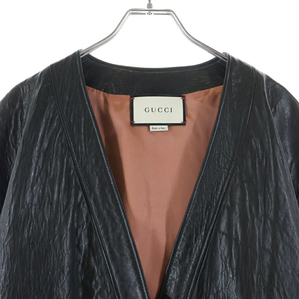 GUCCI(グッチ) シェリーラインレザージャケット ブラック レディース 547357 XN681