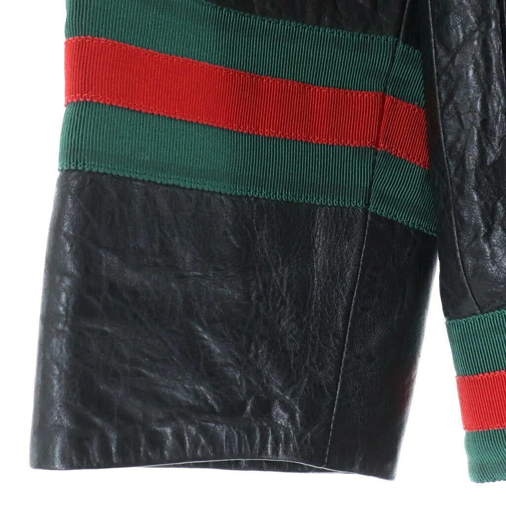 GUCCI(グッチ) シェリーラインレザージャケット ブラック レディース 547357 XN681