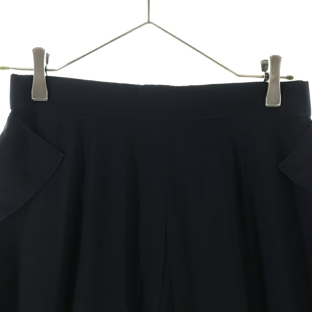 CHANEL(シャネル) Capri Side Ruffle Pants ラインストーン ココマークボタン カプリ サイドラッフル シルク フレアパンツ レディース ブラック P70020V12320