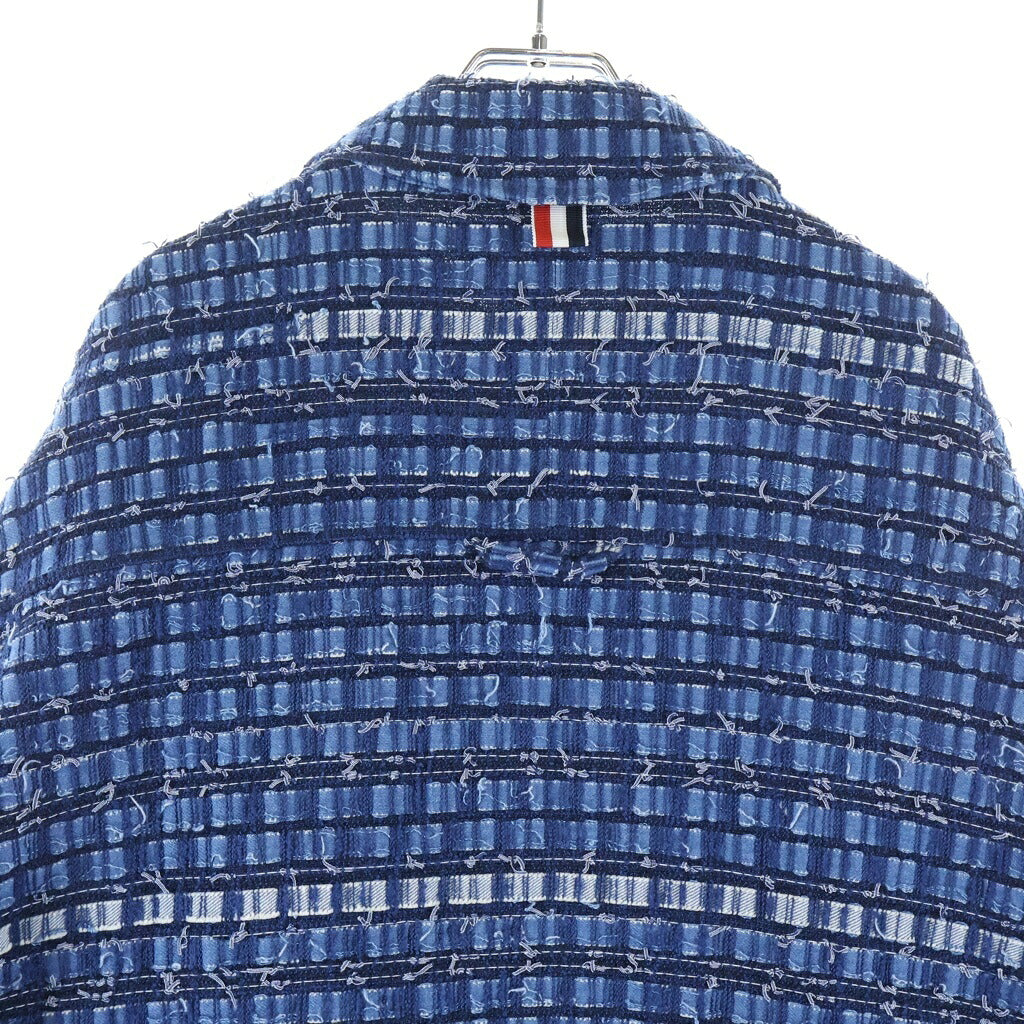THOM BROWNE(トムブラウン) デニムツイードシャツジャケット ブルー MJO165AF0294