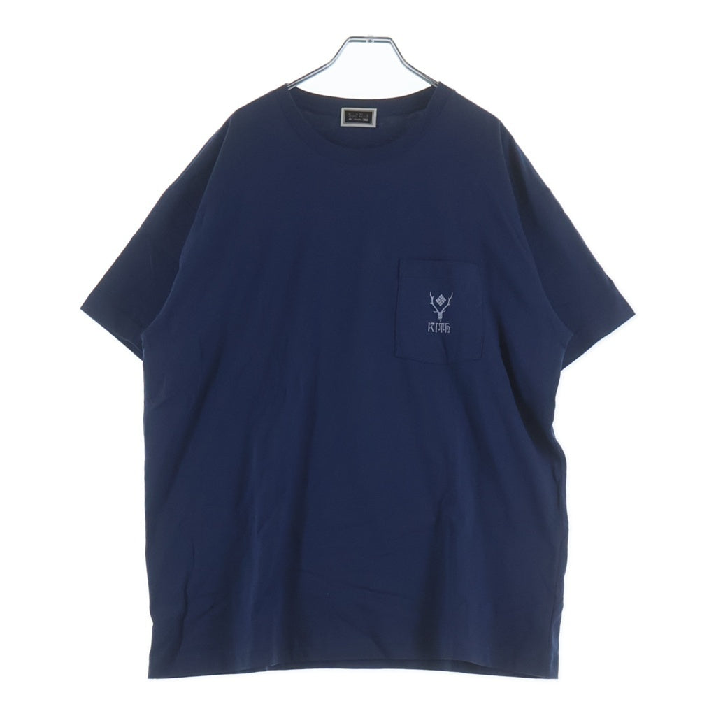 KITH(キス) ×South2 West8 ×Columbia トリプルコラボ ポケットTシャツ ネイビー KT2F1-TTS152MK7