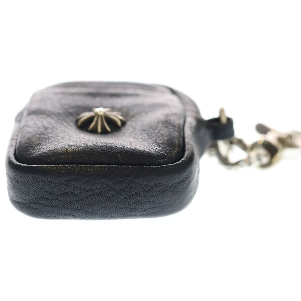 CHROME HEARTS(クロムハーツ) CH PLUS TAKA MICRO LEATHER Air Pods CASE Air podsケース ミニポーチ ファンシーチェーン ブラック/シルバー