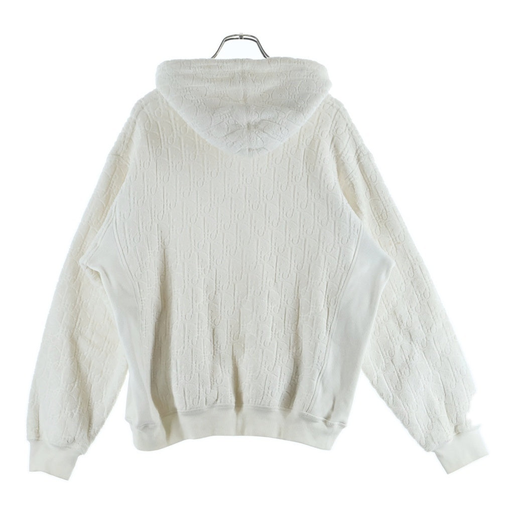 DIOR(ディオール) 22SS 総柄 オブリーク ジャガード プルオーバーフーディー パーカー スウェット ホワイト レディース 113J631A0684