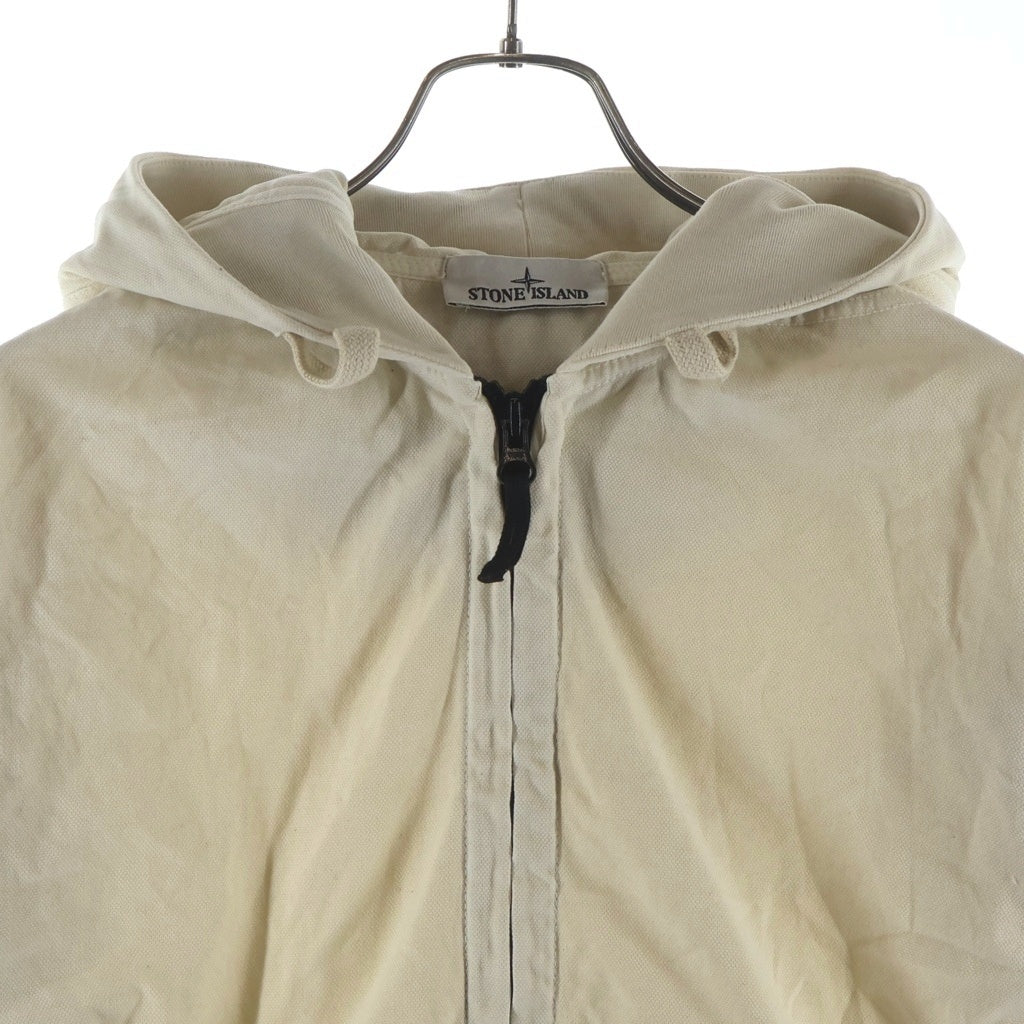 STONE ISLAND(ストーンアイランド) Organic Cotton Fleece ジップアップフーディー パーカー アイボリー K2S156100017S0184