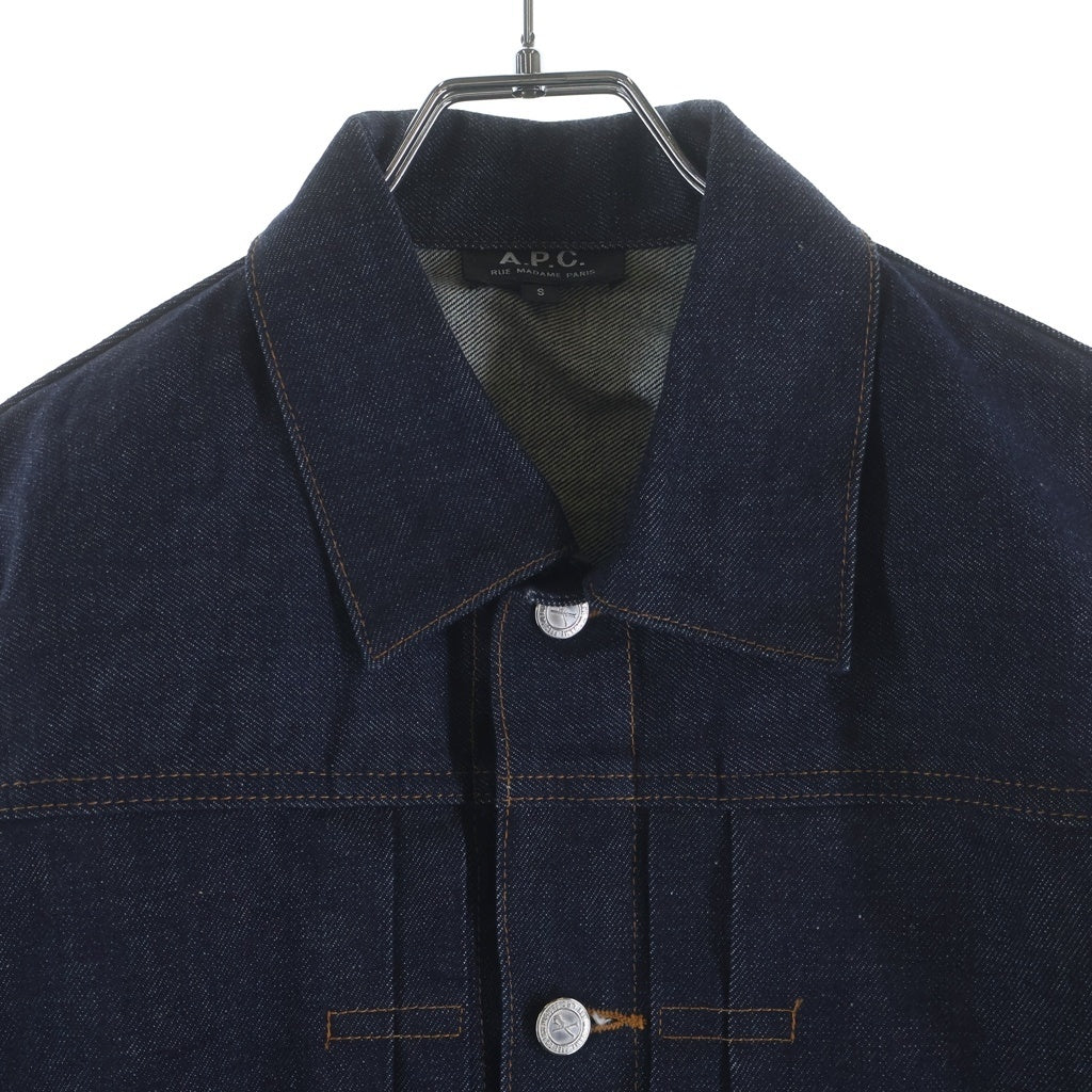 A.P.C(アーペーセー) DENIM BRUT VESTE JEAN JPS リジット 1stタイプ デニムトラッカージャケット インディゴ 25212-1-30301