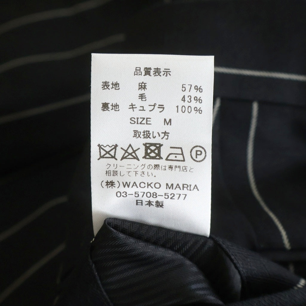 WACKO MARIA(ワコマリア) 24SS STRIPED DOUBLE PLEATED TROUSERS PANTS 24SS-WMP-TR2 ストライプ ダブルプリーツ トラウザーズパンツ ネイビー