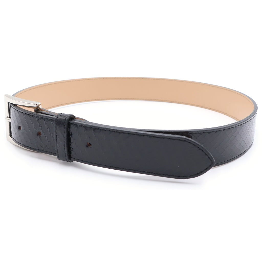 WACKO MARIA(ワコマリア) PYTHON LEATHER BELT パイソンレザーベルト ブラック