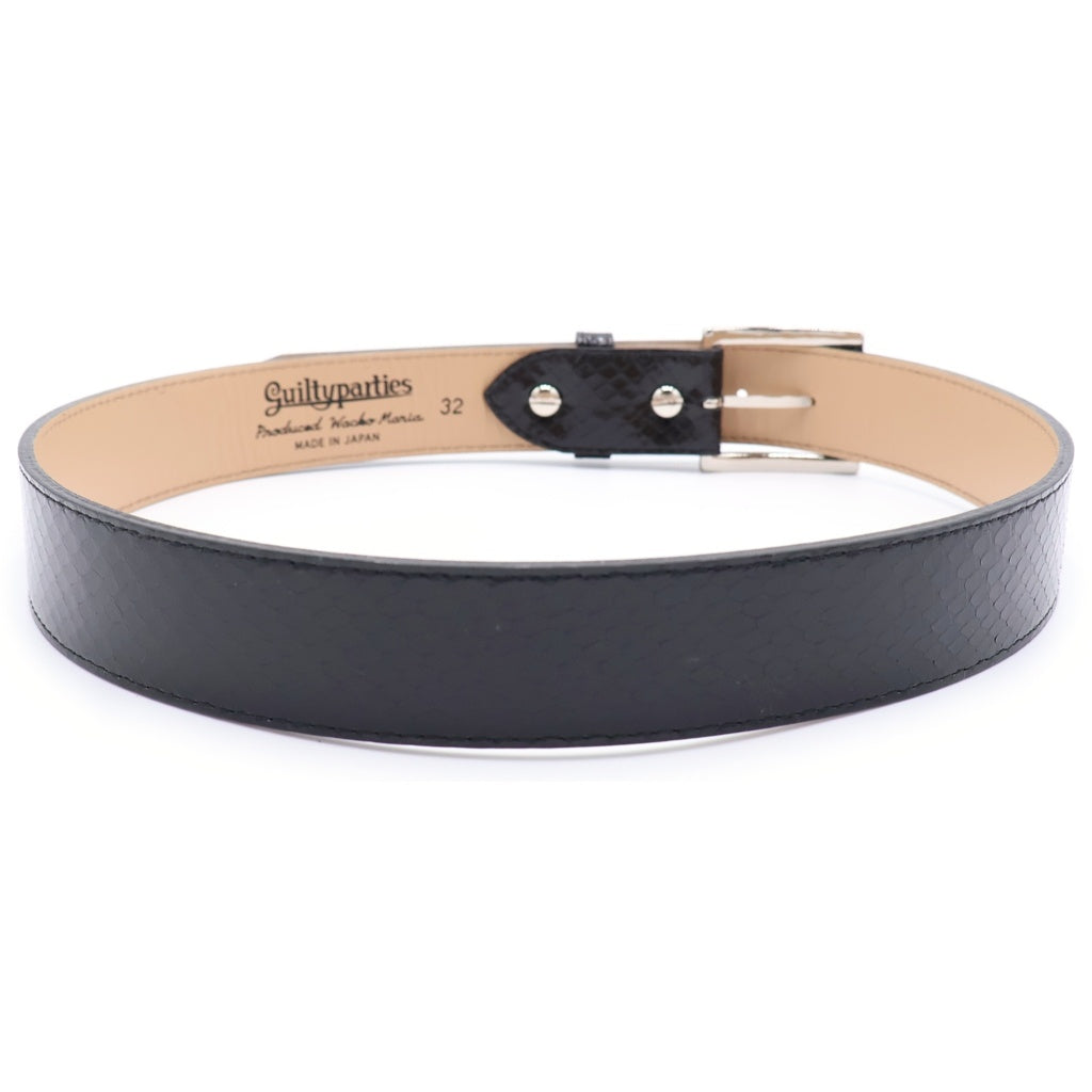 WACKO MARIA(ワコマリア) PYTHON LEATHER BELT パイソンレザーベルト ブラック