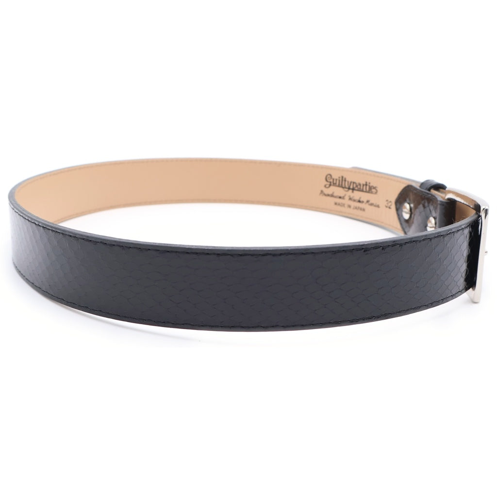 WACKO MARIA(ワコマリア) PYTHON LEATHER BELT パイソンレザーベルト ブラック