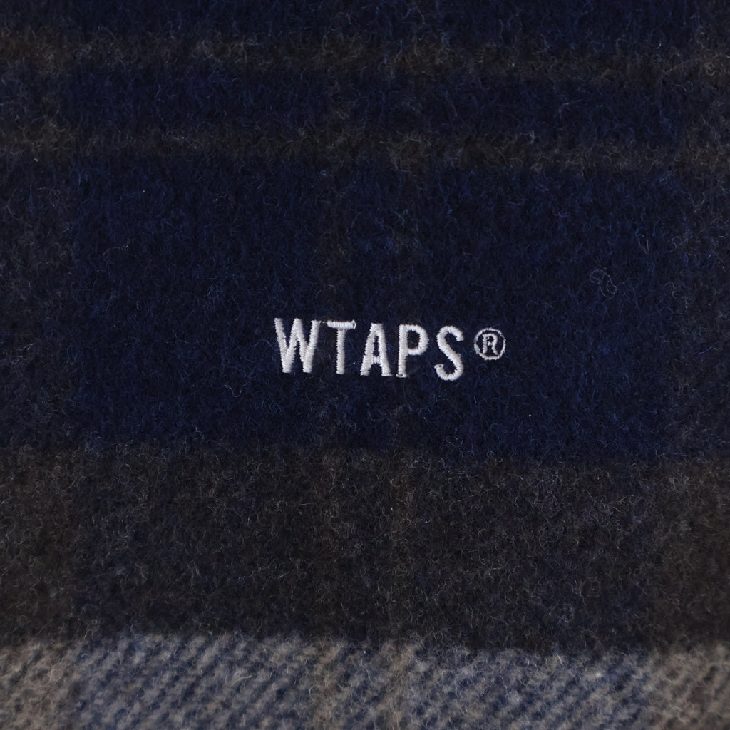 WTAPS(ダブルタップス) MELTON TEXTILE 252TQDT-JKM03 チェック柄 ウール ジップアップジャケット ブルゾン ネイビー