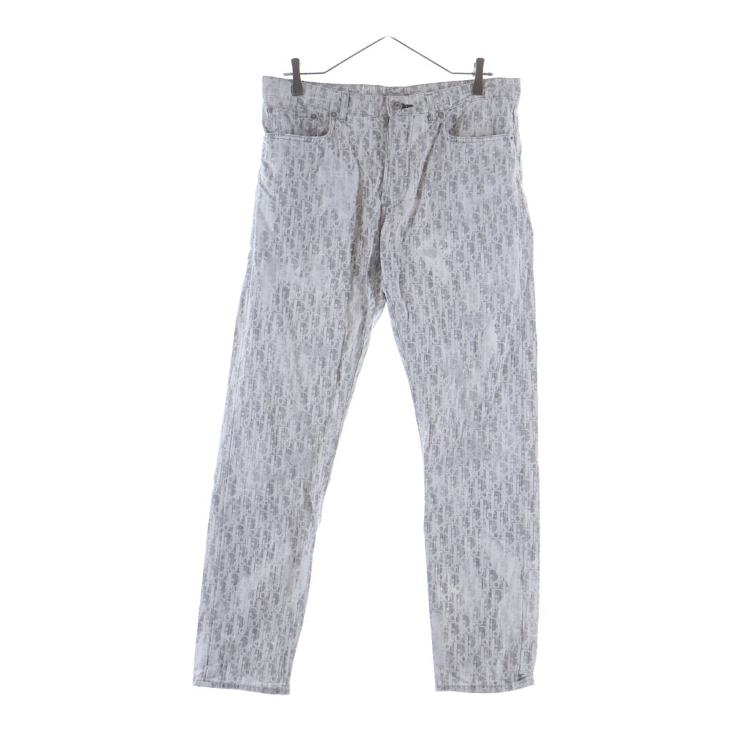 DIOR ディオール 21AW オブリーク総柄デニムパンツ 193D011DY503 グレー DIOR(ディオール) 21AW オブリーク総柄デニムパンツ 193D011DY503
