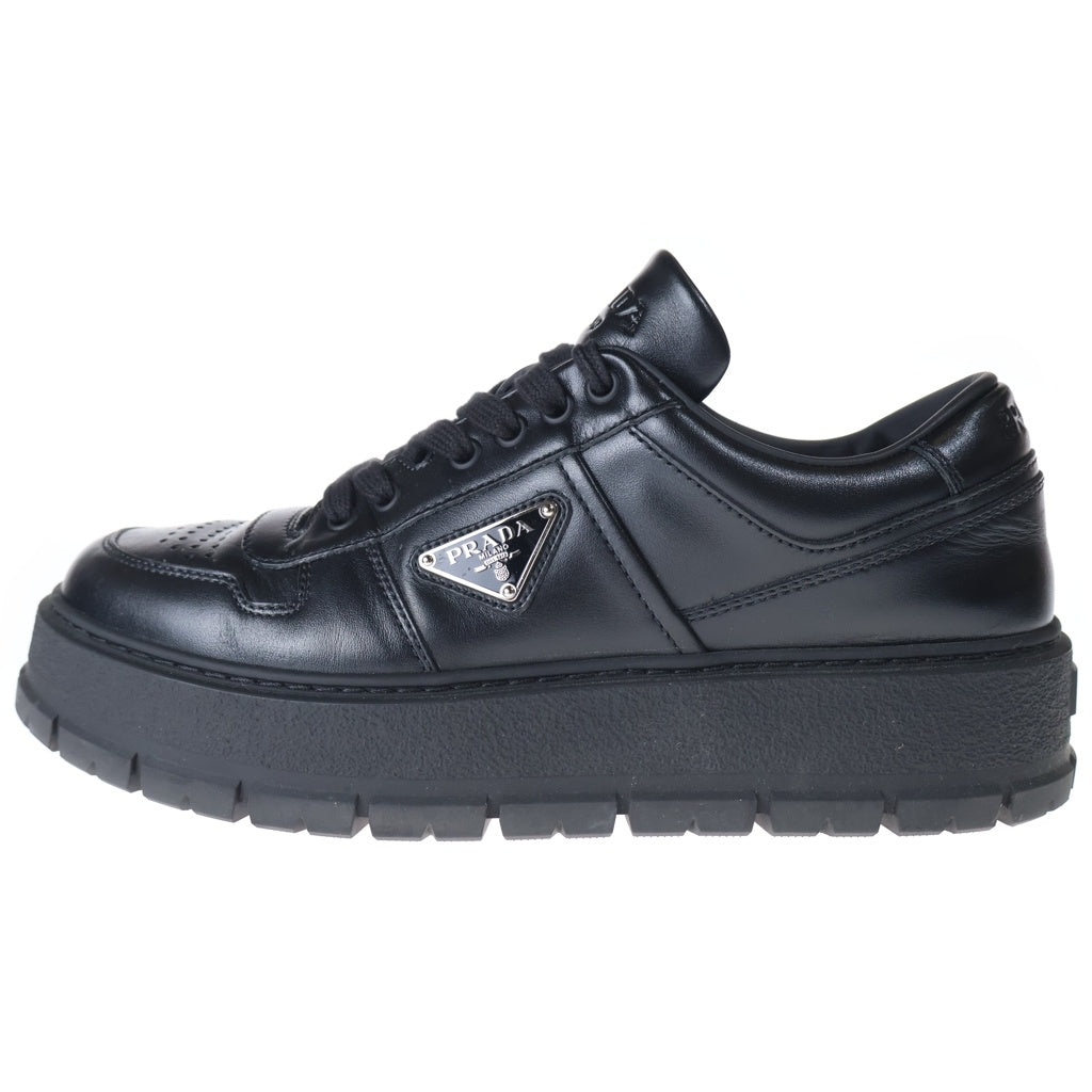 PRADA(プラダ) トライアングルロゴ レザースニーカー ブラック 2EG452