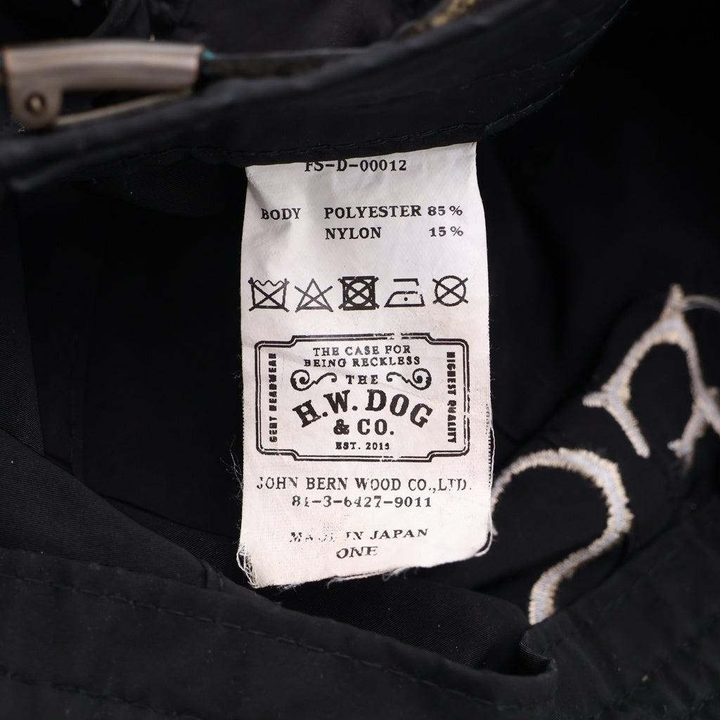THE H.W.DOG&CO(ドッグアンドコー) ロゴ刺繍 6パネル キャップ 帽子 ブラック D-00012