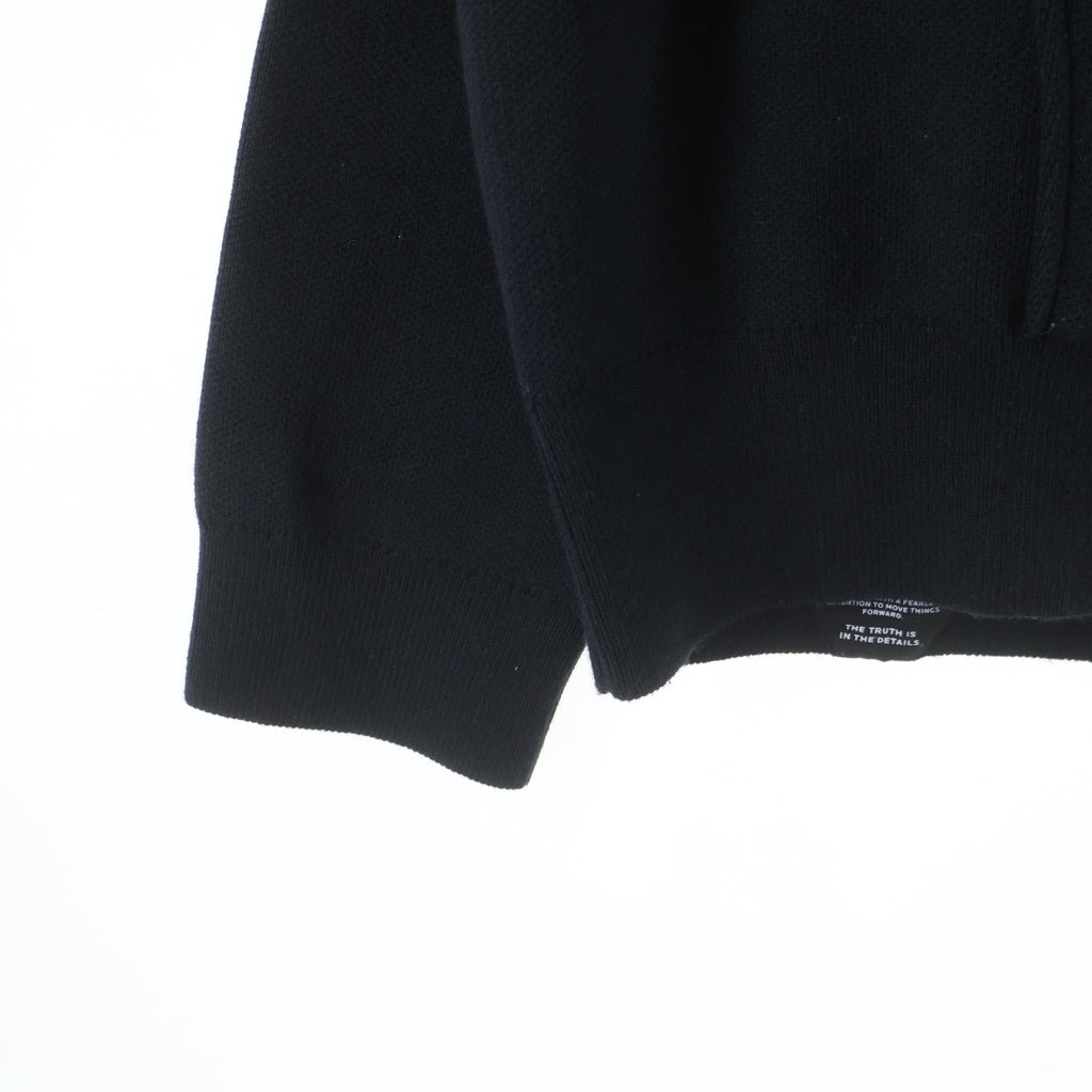 DENHAM(デンハム) PRM KNIT HOODY ニットプルオーバーパーカー ブラック 01-23-09-71-011