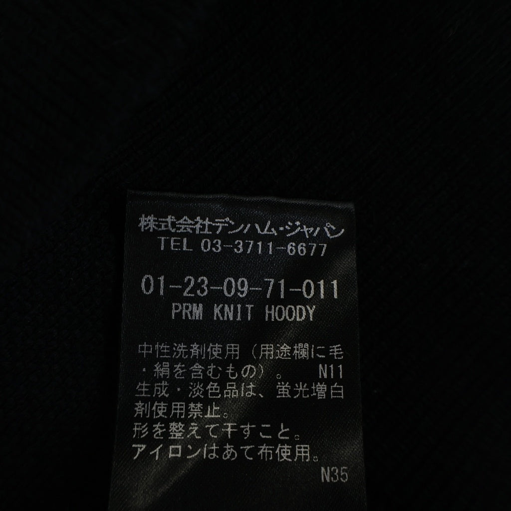DENHAM(デンハム) PRM KNIT HOODY ニットプルオーバーパーカー ブラック 01-23-09-71-011