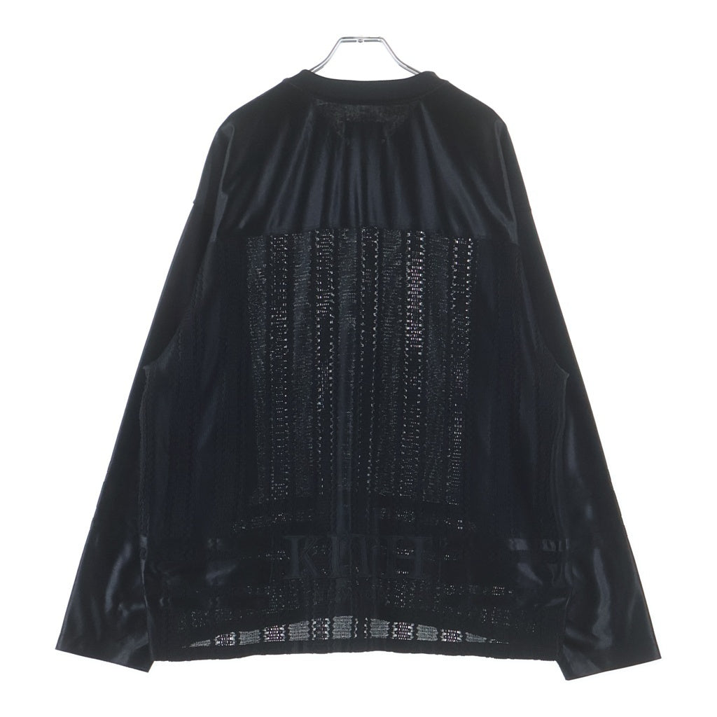 KITH(キス) Mesh Leon Jersey L/S Tee メッシュ ロングスリーブ 長袖Tシャツカットソー ブラック 24-070-060-0020-3-0