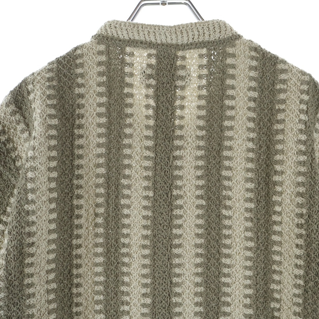 KITH(キス) Geo Crochet Warner Pullover ボタンクロージャー ニット半袖Tシャツカットソー ベージュ/カーキ 26-071-060-0008-2-0