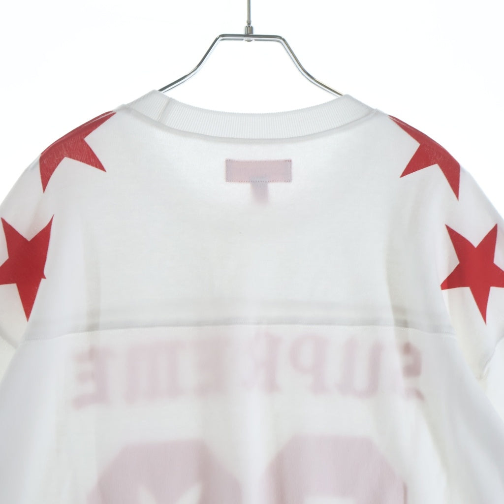 SUPREME(シュプリーム) 26SS ×Playboy L/S Football Top プレイボーイ 長袖Tシャツカットソー ホワイト/レッド