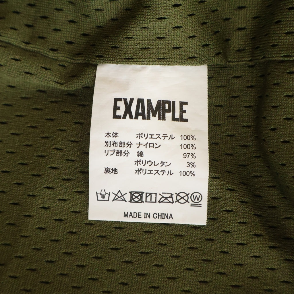 EXAMPLE(エグザンプル) MESHSATIN FOOTBALL S/S メッシュサテン フットボールシャツ カーキ