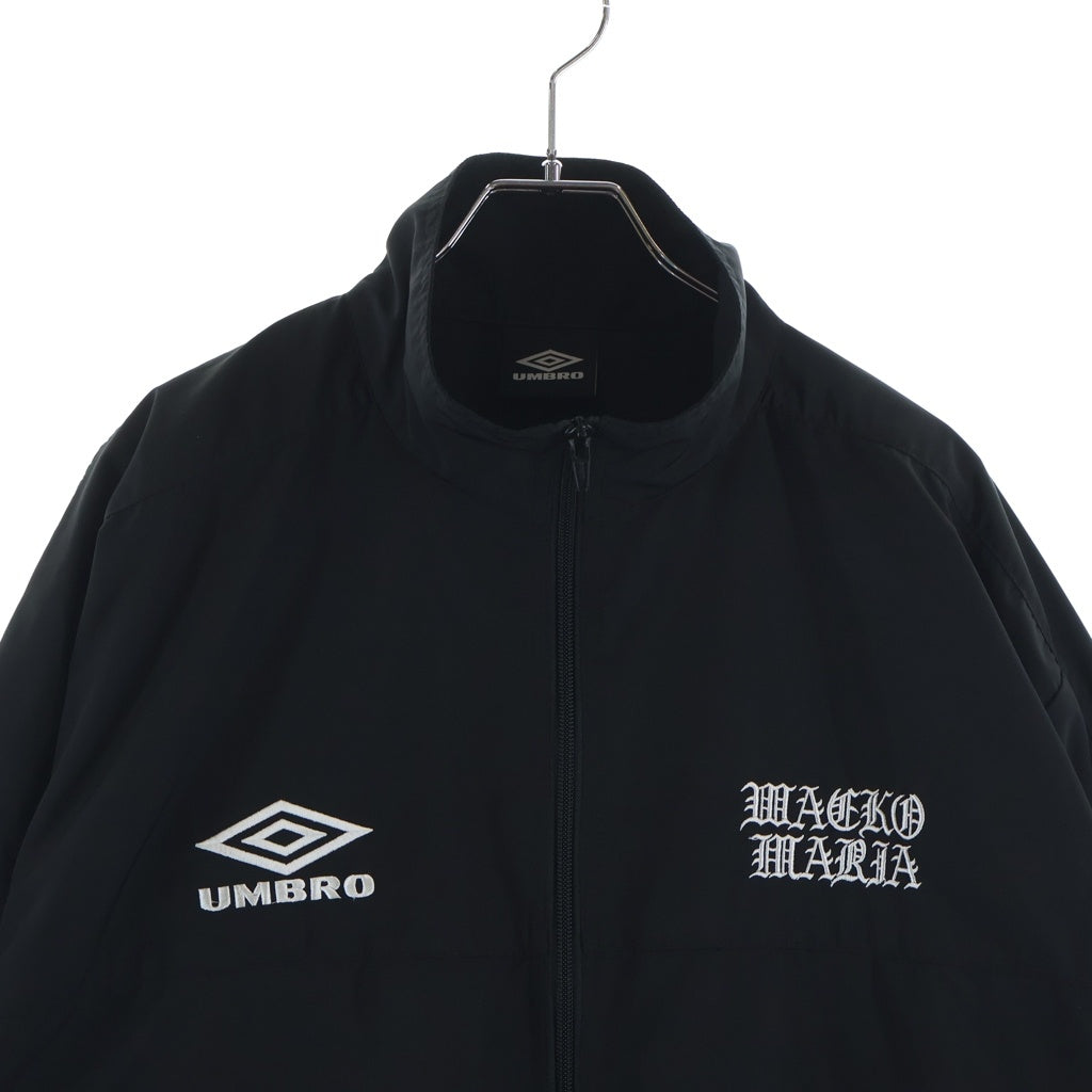 WACKO MARIA(ワコマリア) 26SS ×UMBRO TRACK JACKET TYPE-1 アンブロ ロゴ刺繍ナイロントラックジャケット ブラック 26SS-WMO-UB01