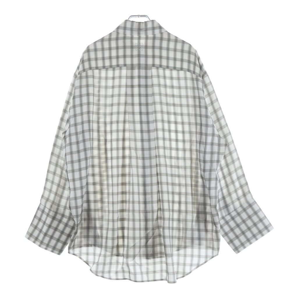 LOEWE(ロエベ) チェック柄 シルク 長袖シャツ ベージュ/ホワイト S359Y05XDG レディース