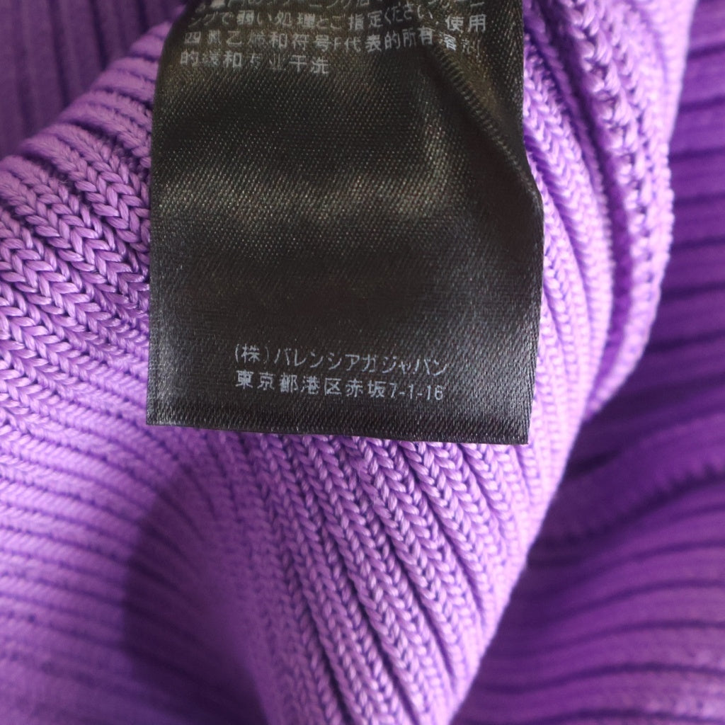 BALENCIAGA(バレンシアガ) 22SS ロゴパッチ クルーネック リブニットセーター パープル 691969 T5169 レディース