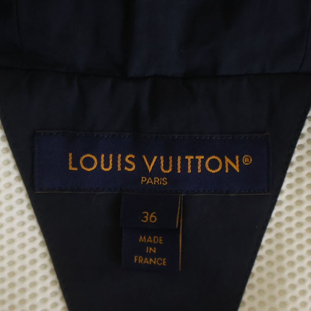 LOUIS VUITTON(ルイヴィトン) 26SS バックロゴ ジップアップ ボアベスト ネイビー/アイボリー レディース