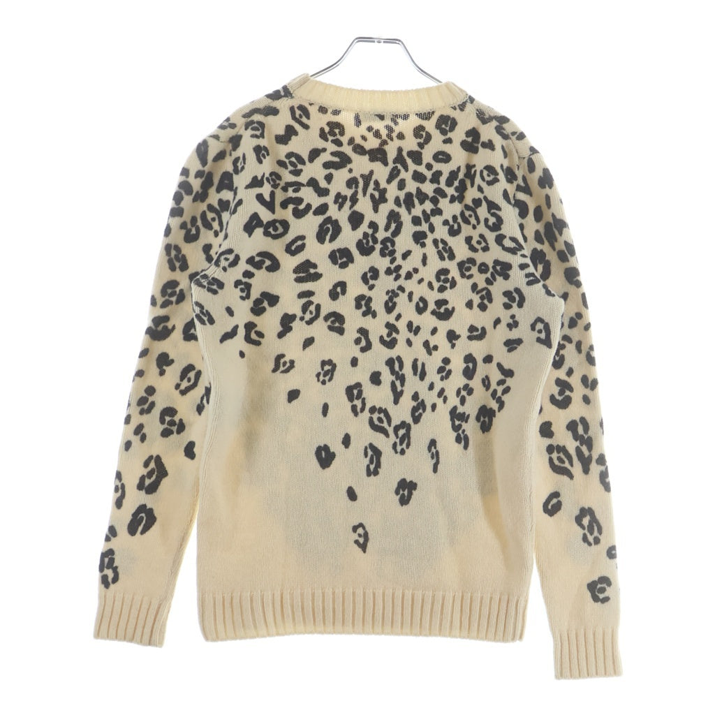 SAINT LAURENT PARIS(サンローランパリ) 16AW レオパードプリントウールニットセーター ホワイト 434775 Y1RC1