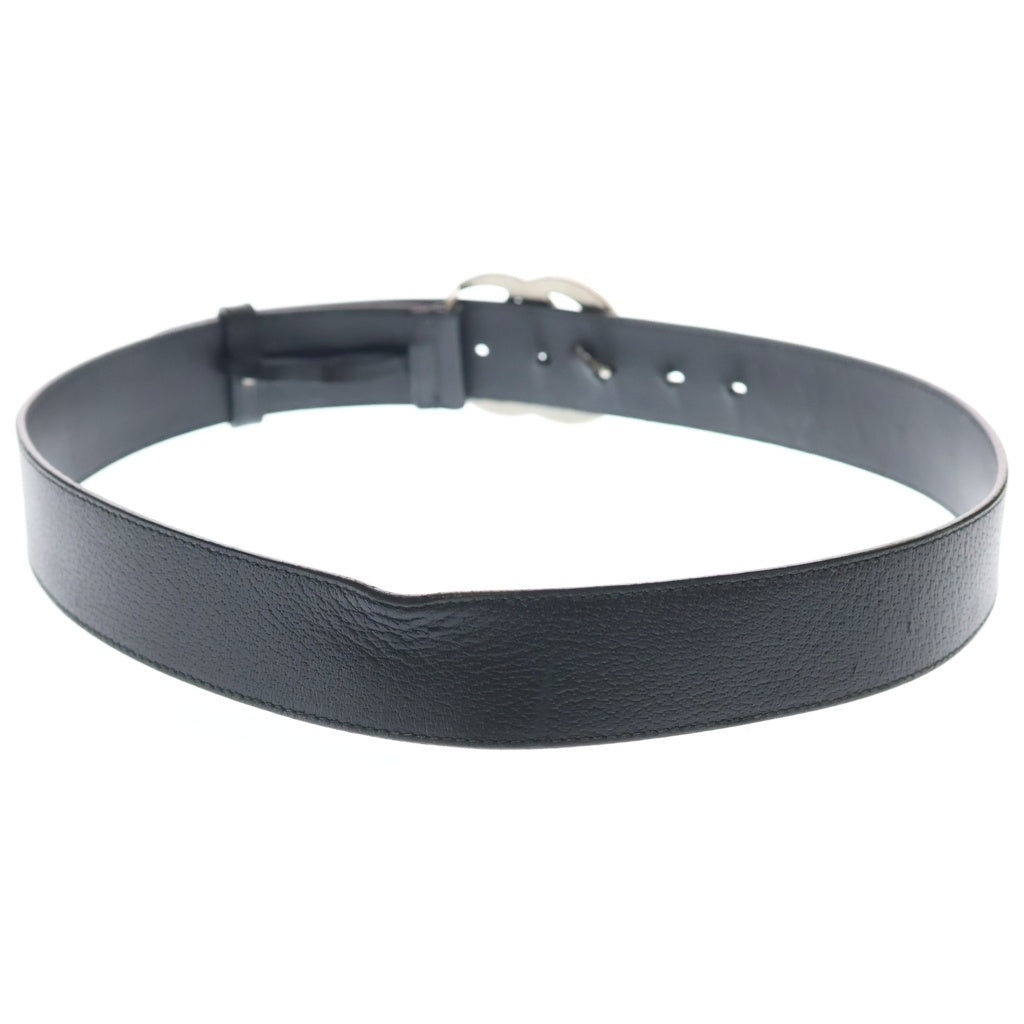 GUCCI(グッチ) GGマーモント レザーベルト ブラック シルバー金具 406831