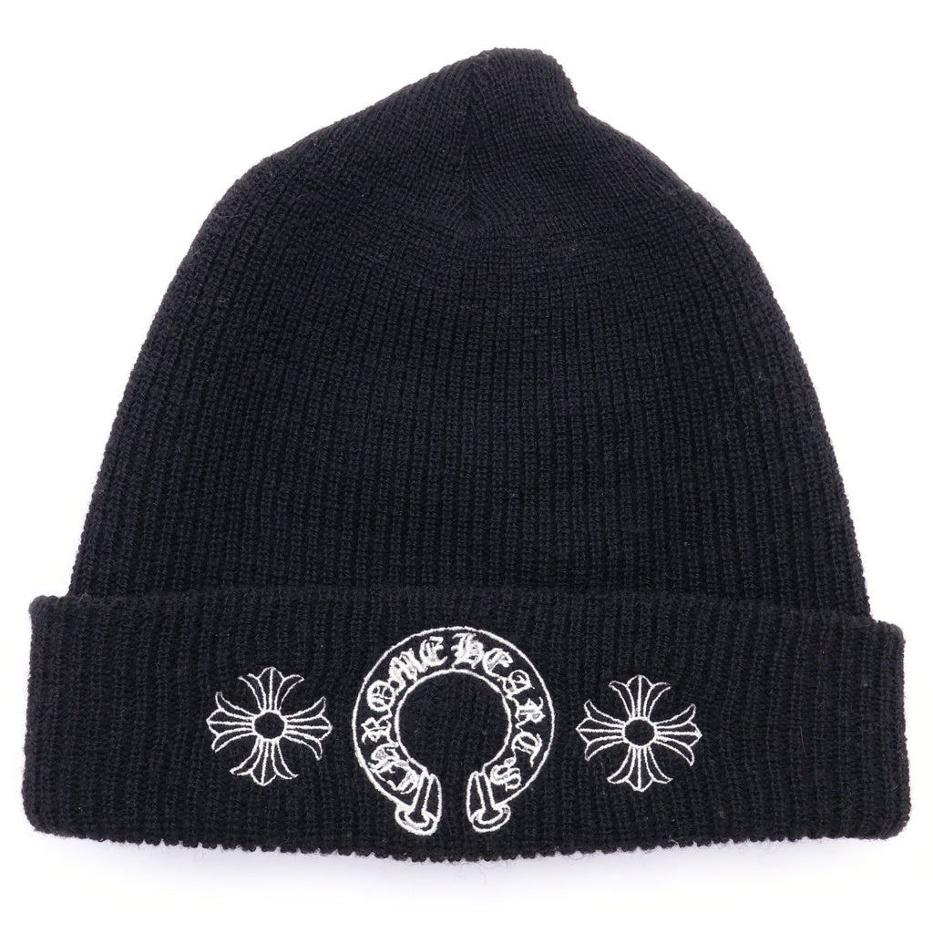 CHROME HEARTS(クロムハーツ) WOOL WATCH CAP CHプラス ホースシューニットキャップ ビーニー帽子 ブラック