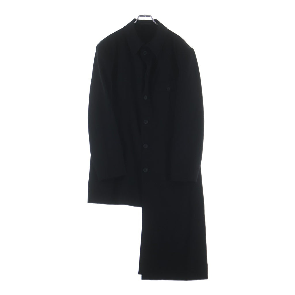 Yohji Yamamoto POUR HOMME(ヨウジヤマモト プールオム) 19AW アンバランスロングコート HC-J26-100 ブラック