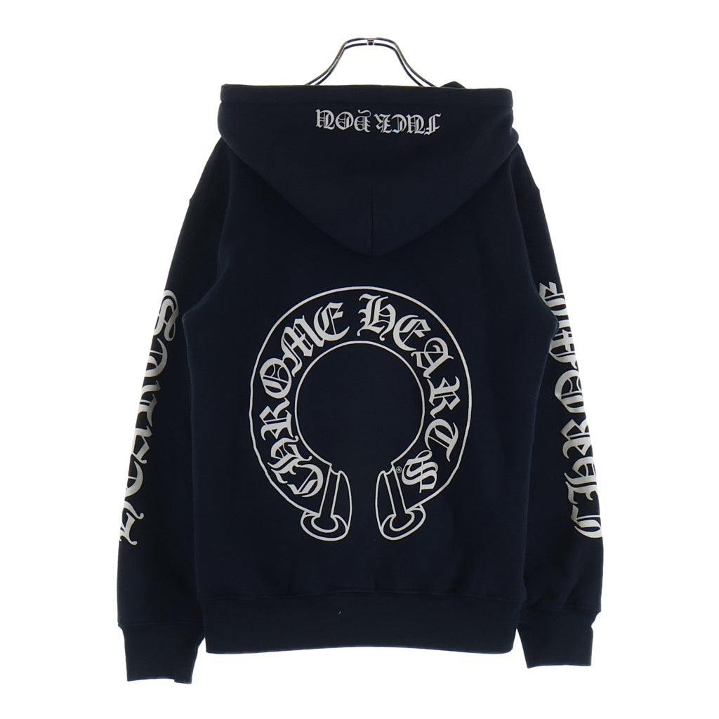 CHROME HEARTS(クロムハーツ) OLD SWTSHRT HD ZIP オールド アームロゴプリント 裏地サーマル ジップアップパーカー ブラック