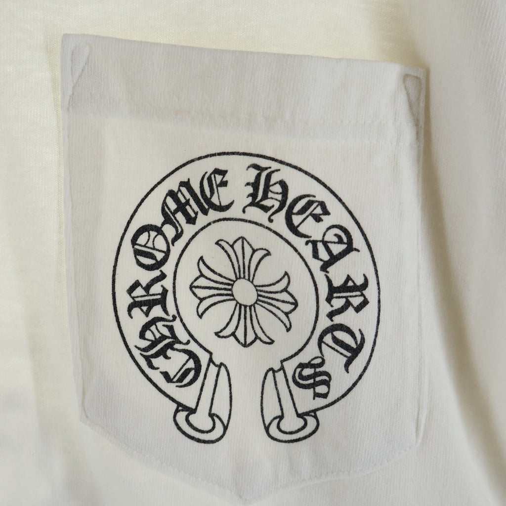 CHROME HEARTS(クロムハーツ) TAIPEI LTD L/S TEE 台北限定 オールド アームフローラルクロス バックホースシュープリント 長袖Tシャツカットソー ホワイト