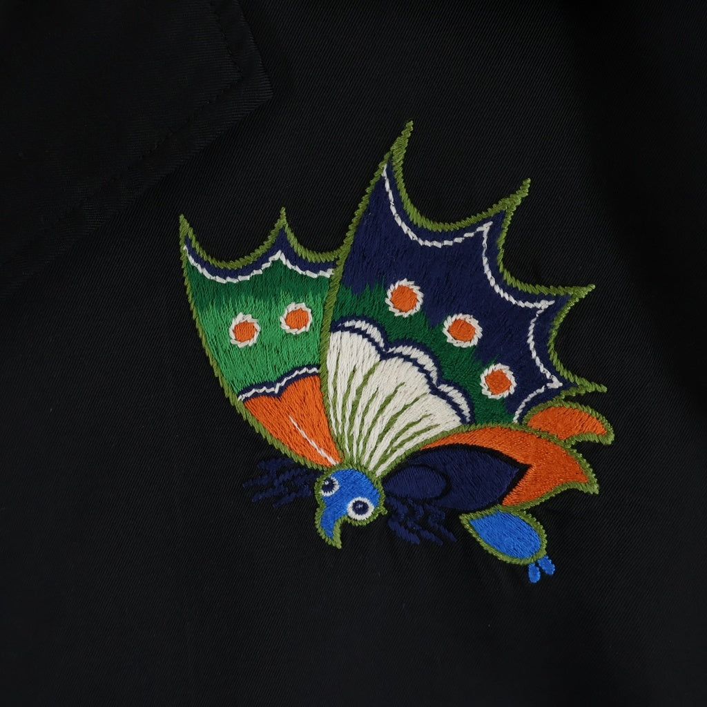 KAMIYA(カミヤ) 25SS AGEHA Embroidery S/S Shirt アゲハ エンブロイダリー 半袖シャツ ブラック G14SH022