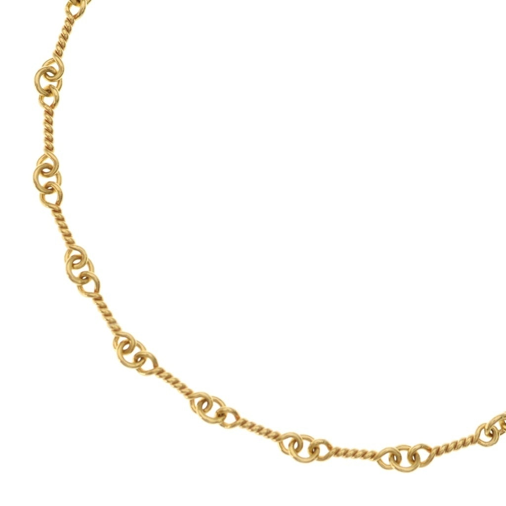 CHROME HEARTS(クロムハーツ) 22K NECKCHAIN T18 ツイストチェーンネックレス 18inch ゴールド BCA014