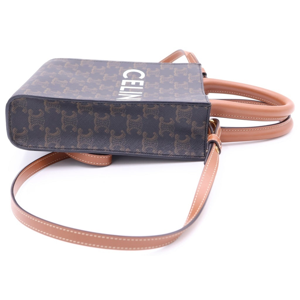 CELINE(セリーヌ) トリオンフ ミニバーティカルカバ 2WAYハンドバック ブラック/ブラウン レディース